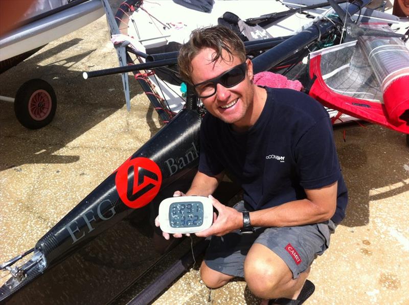 Chris Rast (SUI 3990) recorded a top speed of 32.2 knots and an average of 29.1 just prior to the International Moth European Championships photo copyright Martina Orsini taken at Sailing Club Marsala and featuring the International Moth class