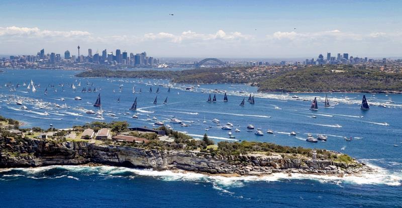 The view from south head back to the city of Sydney as the 2018 Rolex Sydney Hobart Yacht Race gets underway photo copyright Rolex / Studio Borlenghi taken at Cruising Yacht Club of Australia and featuring the IRC class
