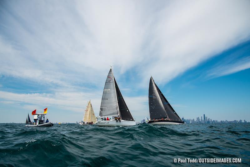 The start of the North Sails Rally Race commenced two miles off Chicago's iconic cityfront - Helly Hansen NOOD Regatta - photo © Paul Todd / Outside Images