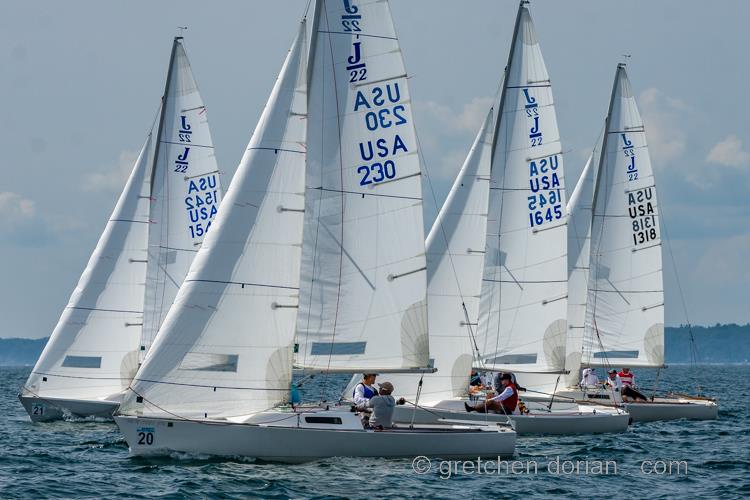 J/22 North American Championship day 2 photo copyright Gretchen Dorian taken at Tawas Bay Yacht Club and featuring the J/22 class