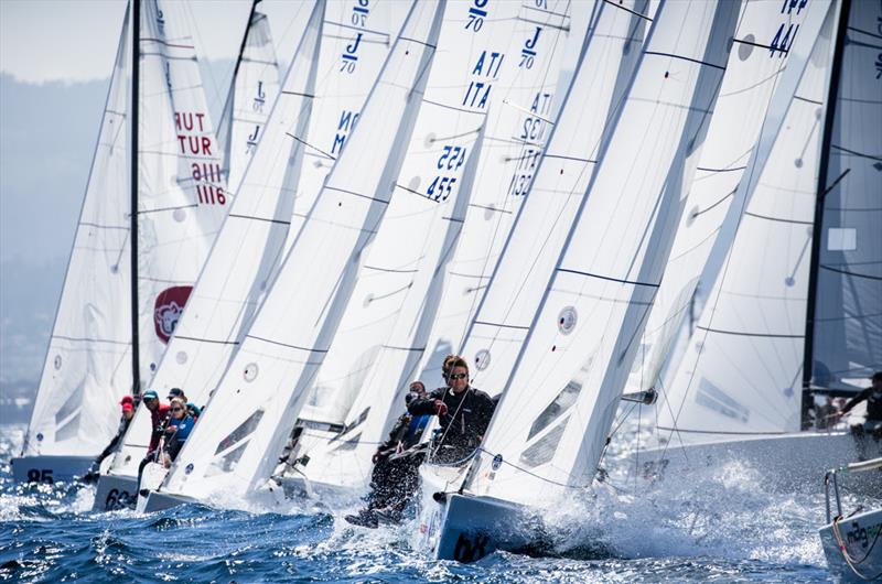 Day 3 of the Europeans in Vigo with a fleet of 69 photo copyright 2018 J/70 European Championships / www.sailingshots.es taken at Real Club Náutico de Vigo and featuring the J70 class