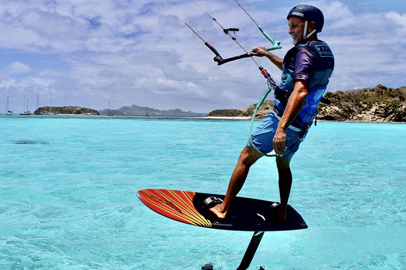 Steve foiling in the Tobago Cays - photo © Sailing Wildside