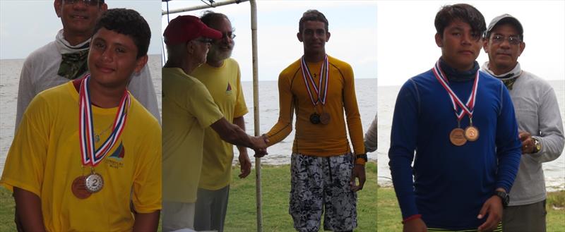 Corozal Bay Regatta Laser Winners (l-r) Joaquin Alcoser (CBSC); Trent Hardwick;Wilson Rivera - photo © BzSA/Sharon Hardwick