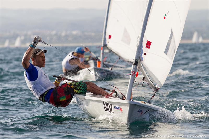 Mozambique's Ezequiel Chachine at the 2014 ISAF Youth Worlds photo copyright ISAF taken at Tavira Sailing and featuring the ILCA 6 class