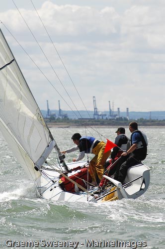 Racing in the 2009 Nore Race on the Thames Estuary photo copyright Graeme Sweeney / www.MarineImages.co.u taken at Benfleet Yacht Club and featuring the SB20 class