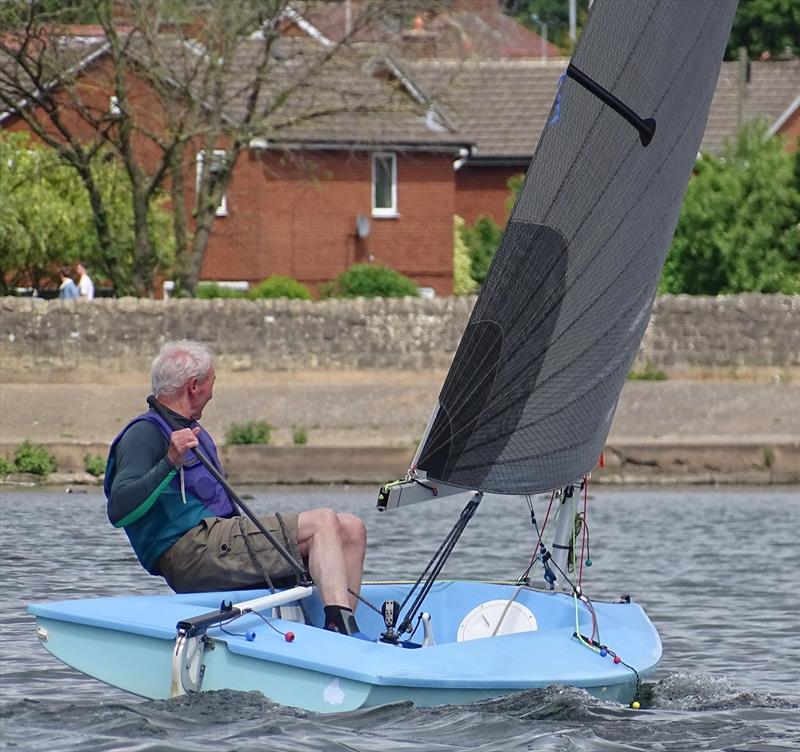 Race 1 winner Mervyn Berry out front in the lead during the Sutton-in-Ashfield Lightning 368 Open photo copyright Caroline Hollier taken at  and featuring the Lightning 368 class