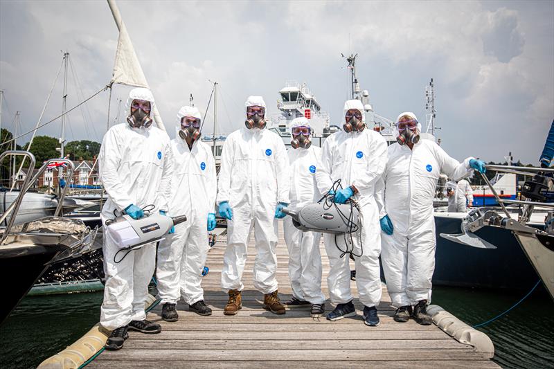 Decontamination of boat interiors at Berthon photo copyright Harry Shutler taken at  and featuring the Marine Industry class