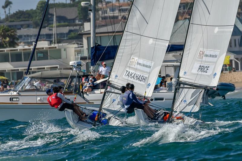 Leonard Takahashi (NZL) and Harry Price (AUS) clash in pre-start of 2018 Governor's Cup finals, ultimately won by Price photo copyright Tom Walker taken at Balboa Yacht Club and featuring the Match Racing class