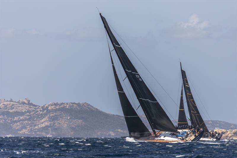 Big breeze off the Costa Smeralda for the new Mills 68 Pelotari.Project of Spain's Andres Valera and the Lithuanian VO65 Ambersail 2 on Maxi Yacht Rolex Cup day 5 photo copyright Studio Borlenghi / International Maxi Association taken at Yacht Club Costa Smeralda and featuring the Maxi class