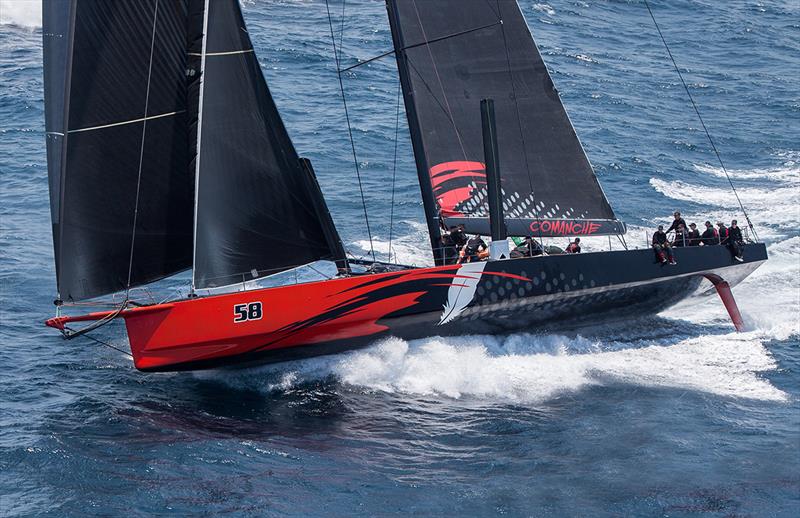 Comanche powered up and heading South - open the throttles - we're off photo copyright Crosbie Lorimer taken at Cruising Yacht Club of Australia and featuring the Maxi class