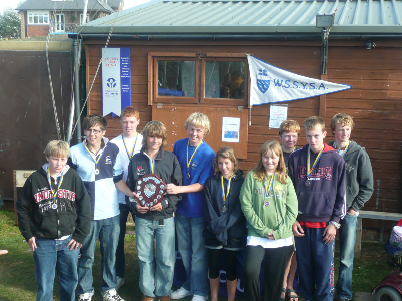 Medal winners at the West Sussex Schools and Youth Sailing Association Regatta photo copyright Jan Elliman taken at Arun Youth Aqua Centre