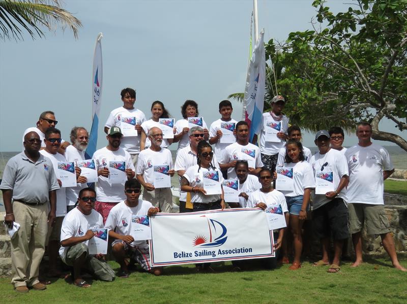 Participants in Level 1 Technical Training for Coaches with Instructor and National Olympic Committee Representative photo copyright BzSA / Sharon Hardwick taken at Corozal Bay Sailing Club