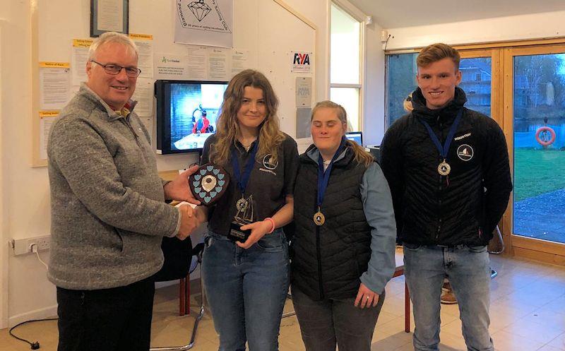Blind Sailing Keelboat League National Champions: Ben Hazeldine, Kate Healy and Charlie Griffiths photo copyright RYA taken at South Cerney Sailing Club