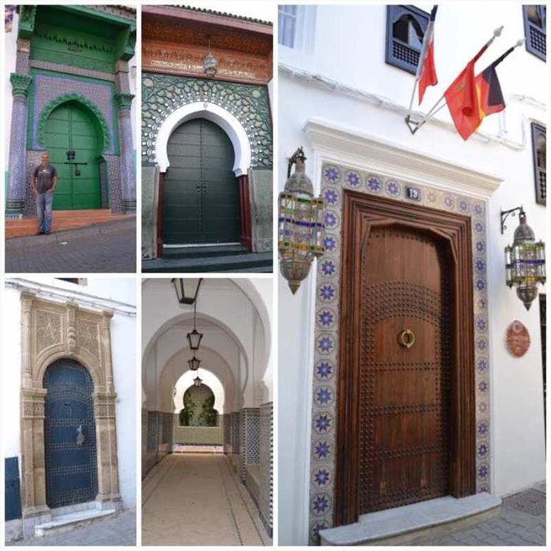 Some of the many doors and tiles in Tangier - photo © SV Red Roo