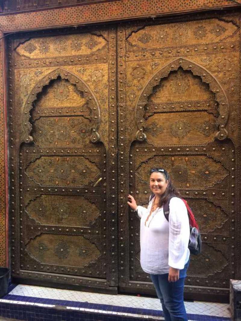 Intricate metal-worked doors - photo © SV Red Roo
