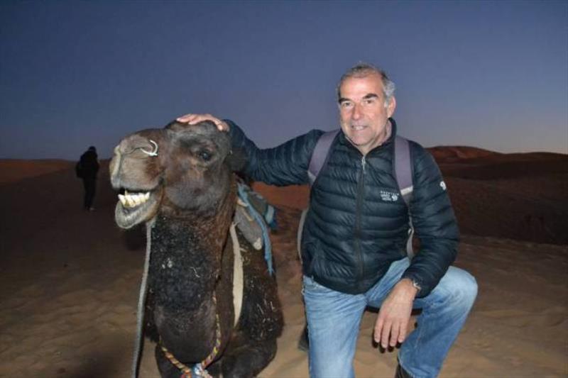 Sunrise in the Sahara Desert – Phil and his Camel - photo © SV Red Roo