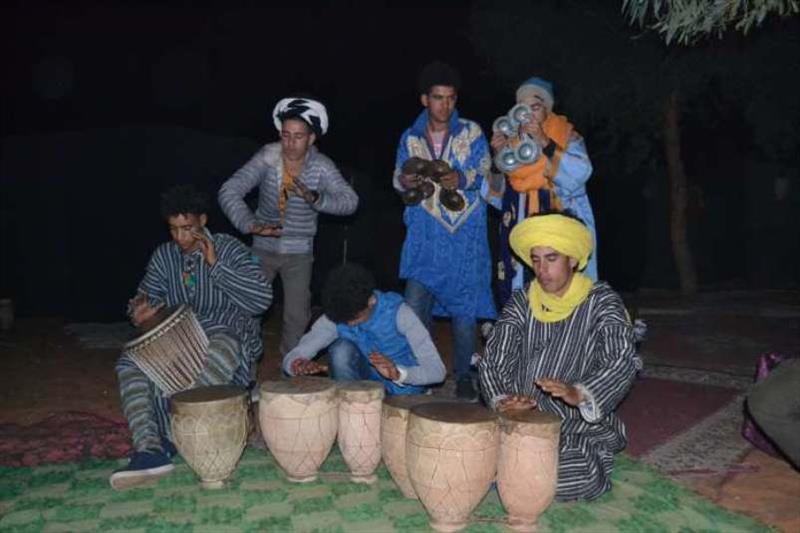 Moroccan drums and bells – dancing in the Sahara Desert - photo © SV Red Roo