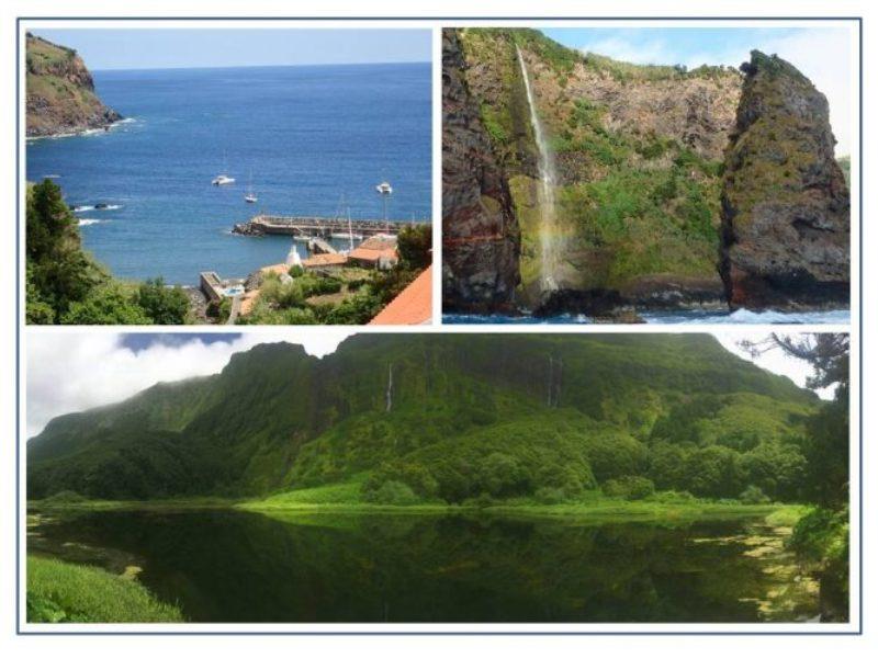 Lajes is only harbour suitable for yachts on Flores, but only in settled weather. There are many high waterfalls cascading from cliffs along spectacular northwest coast. Waterfalls reflected in lake at Faja Grande where there are beautiful hiking trails photo copyright Rod Morris taken at 