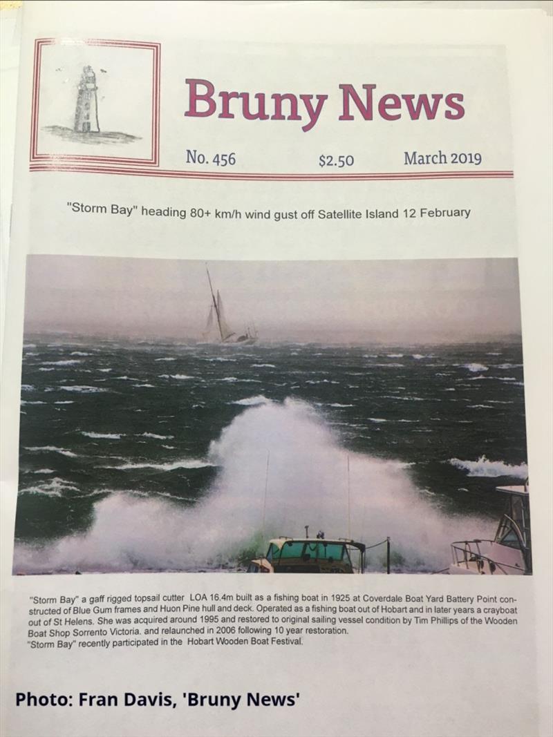 Storm Bay on Bruny News photo copyright Fran Davis, Bruny News taken at 
