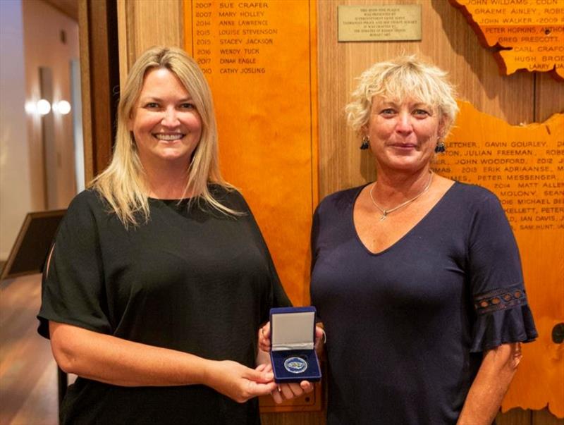 Wendy Tuck (right) receiving CYCA Honorary Membership from Rear Commodore Janey Treleaven earlier in the year - photo © Cruising Yacht Club of Australia