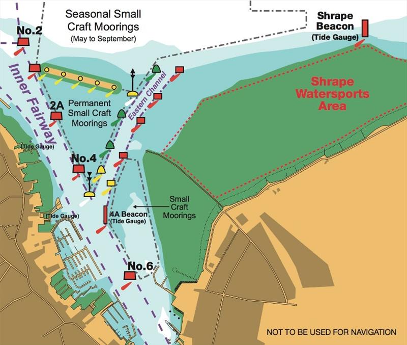 Diagram of the new, dredged all tide Eastern Channel at Cowes Harbour photo copyright Cowes Harbour Commission taken at 