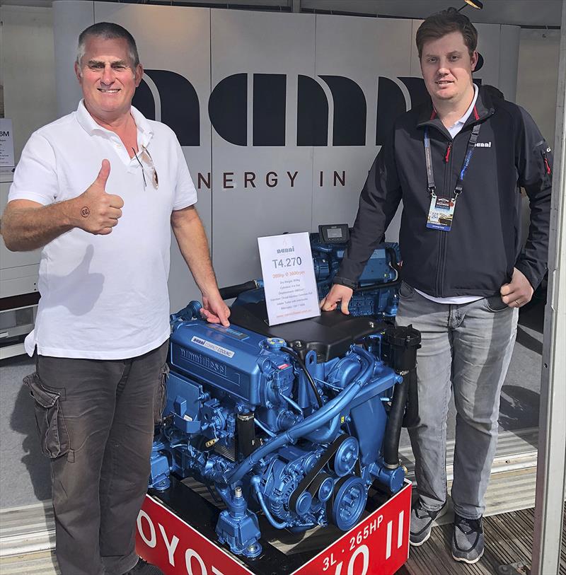 John Curnow and Chris Wood with the new Nanni 3.0l and 265hp Toyota based Diesel for semi-displacement and planing, fishing and pleasure craft photo copyright Mainsheet Media taken at 