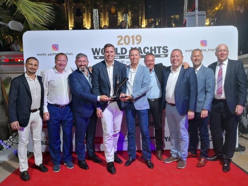 Fairline team collecting the Award at World Yacht Trophies - photo © Fairline Yachts
