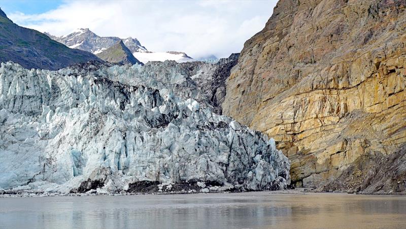 Tyndall Glacier in Taan Fiord, Alaska, is a modern-day remnant of the glaciers that once flowed over the Gulf of Alaska photo copyright Peter Haeussler, USGS taken at 