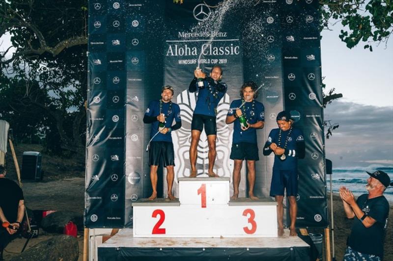 Men's podium - 2019 Mercedes-Benz Aloha Classic, day 2 photo copyright Si Crowther / IWT taken at 