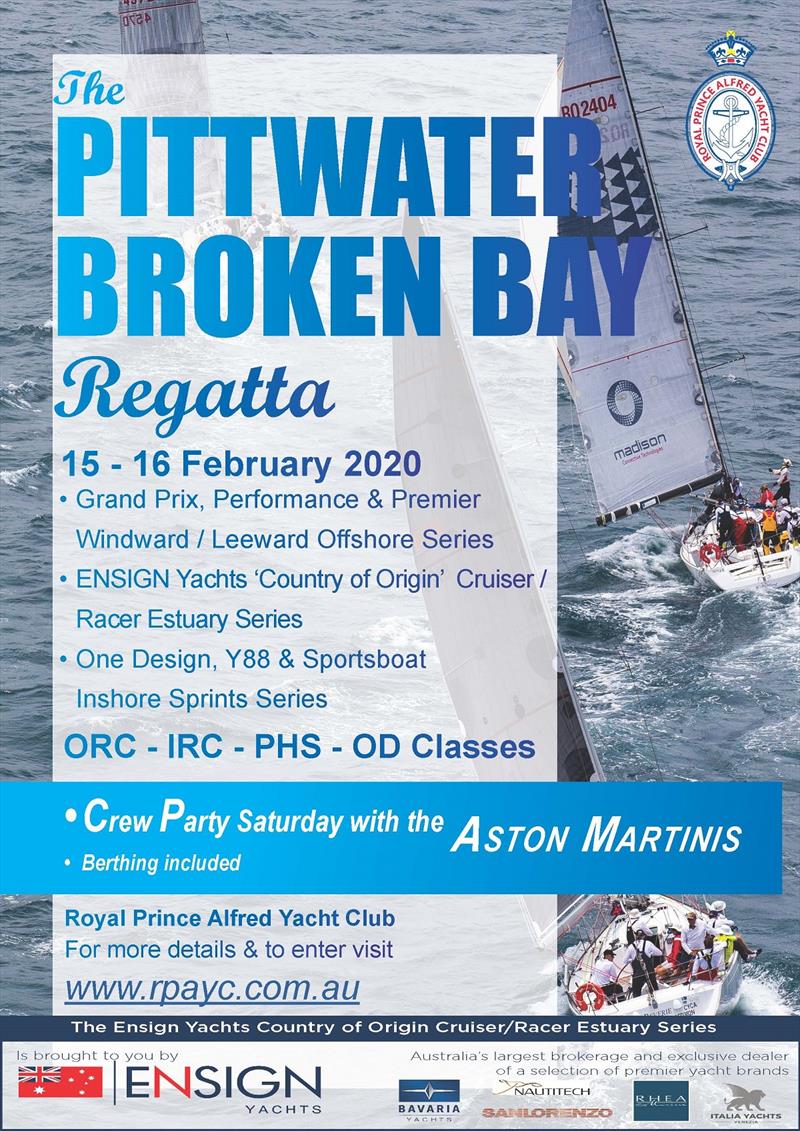 Pittwater Regatta poster photo copyright Brendan Rourke taken at Royal Prince Alfred Yacht Club