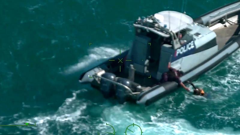 Kayaker rescued by Police RIB in Auckland Harbour photo copyright New Zealand Police taken at 