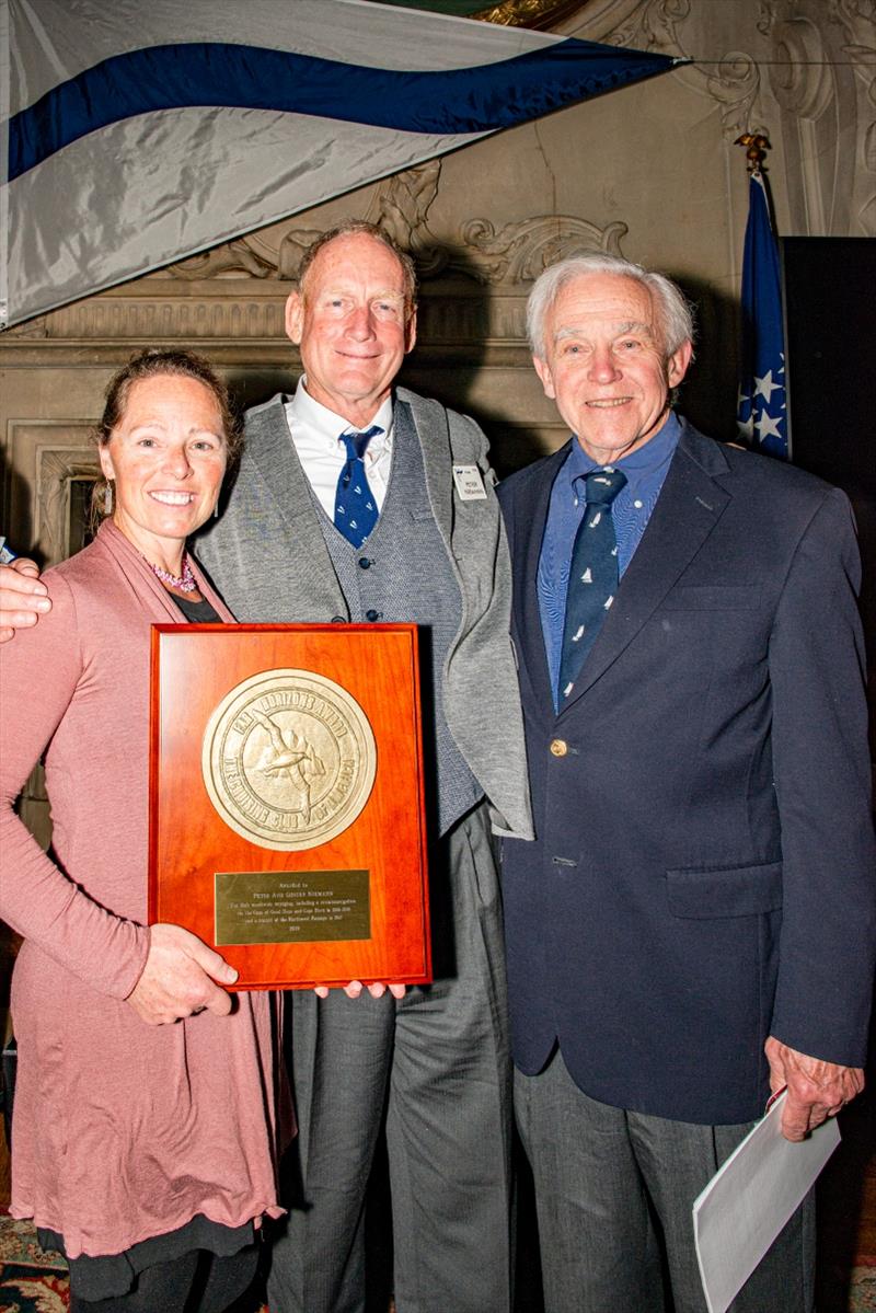 Ginger and Peter Niemann with awards chairman Bill Cook photo copyright Harriet Lewis Pallette taken at Cruising Club of America