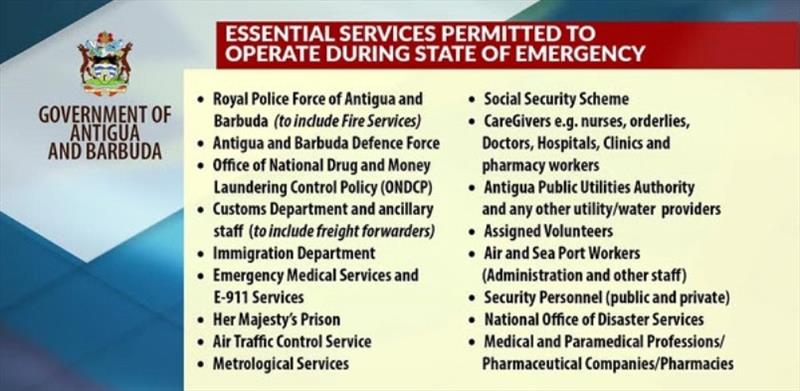 State of Emergency: 24-Hr Curfew Guidelines photo copyright Antigua Nice taken at 