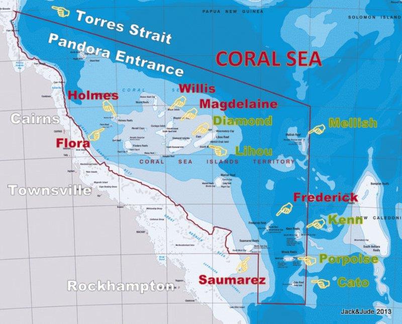 Coral sea map photo copyright Jack and Jude taken at 