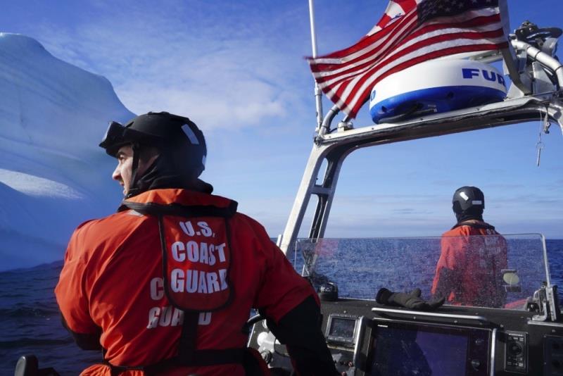 USCGC Campbell ventured into Disko Bay with the HDMS Knud Rasmussen for joint helicopter training exercises. Disko Bay is known for its heavy concentration of large icebergs calving off the Jacobshavn Glacier. - photo © Seaman Kate Kilroy / U.S. Coast Guard