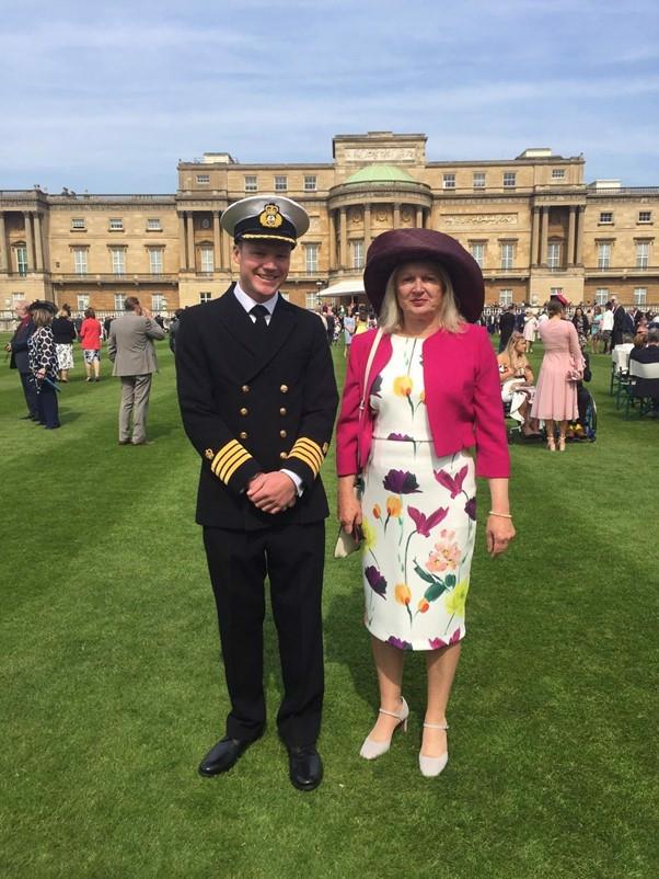Capt William with Wendy (proud Mum) at Buckingham Palace photo copyright Peter Whatley taken at 