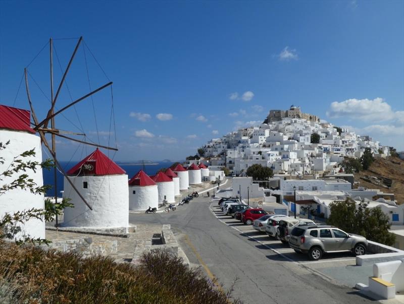 The windmills at Astypalaia photo copyright SV Red Roo taken at 