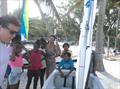 Ernie Martin explains boat parts to the new students at Adelle's International Outreach Programme © SPSC
