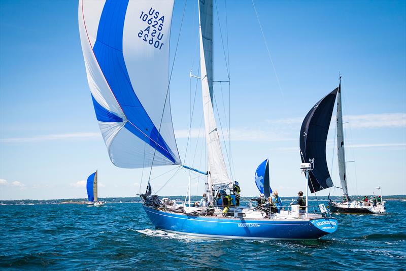 Racecourse action at the start of the 2019 Marblehead to Halifax Race photo copyright Cate Brown/catebrownphoto.com taken at Boston Yacht Club and featuring the PHRF class