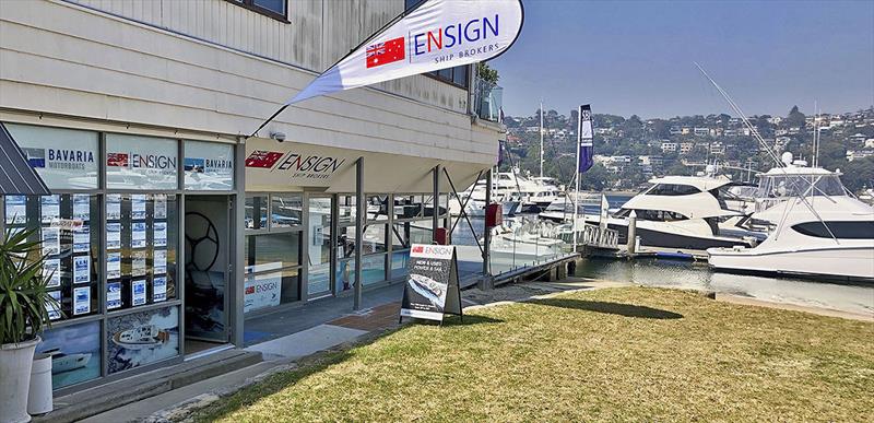 The Ensign office at the Spit in Sydney photo copyright Ensign Yacht Group taken at  and featuring the Power boat class