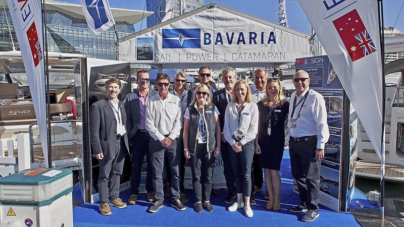 Some of the team at the Sydney International Boat Show with Bavaria Germany CEO and country manager photo copyright Ensign Yacht Group taken at  and featuring the Power boat class