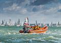 Solent lifeboats provide safety cover during Round the Island Race. Cowes Atlantic 85 inshore lifeboat Sheena Louise B-859 © Andrew Parish