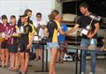 Thanks to Iain Jensen for presenting the Championship trophies – the kids also enjoyed a Q&A session with Iain, a former Lake Macquarie sabot sailor, during the 58th Sabot National Championship © Sam Gong