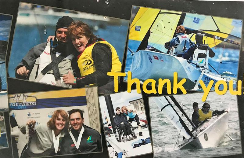  A thank you from happy, Gold Medal winning athletes photo copyright Adrian Finglas taken at  and featuring the SKUD 18 class