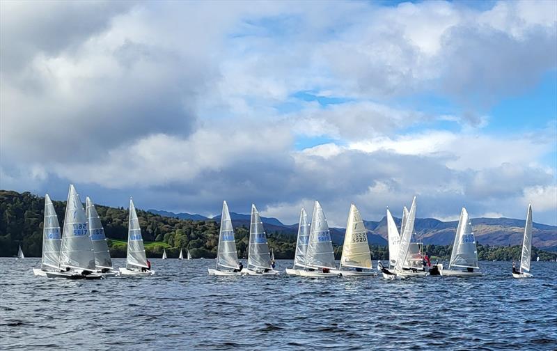 Race 3 start in the Royal Windermere Yacht Club Solo Open photo copyright John Burns taken at Royal Windermere Yacht Club and featuring the Solo class