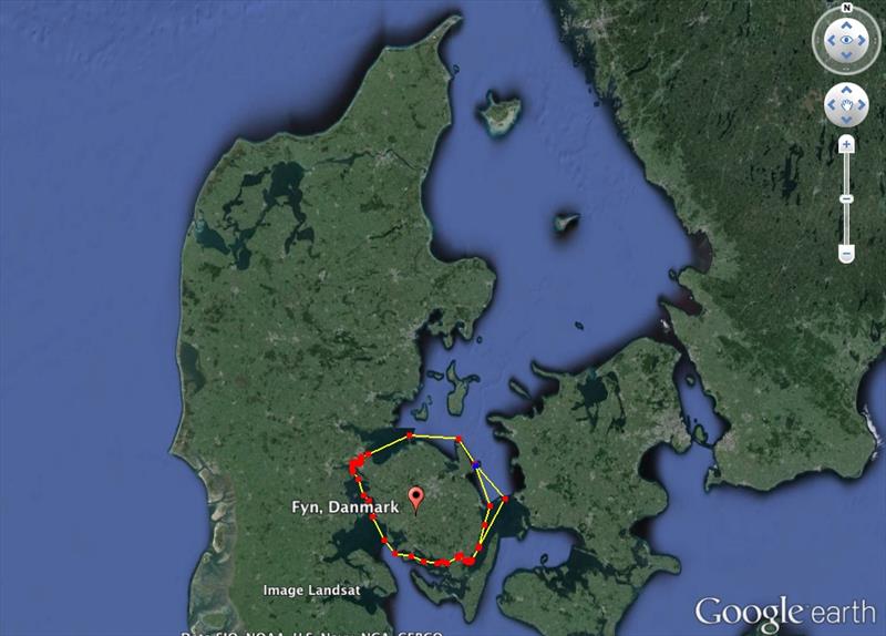 Silverrudder circumnavigation of the Danish island of Funen - photo © Google