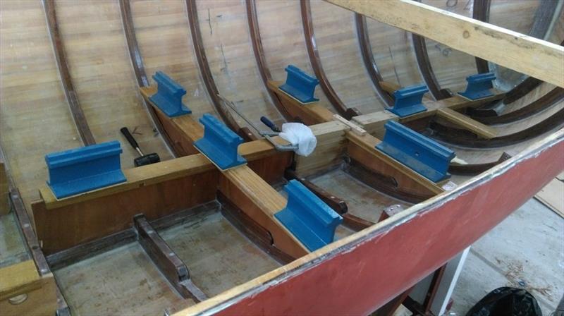 The floorboard bearers and engine beds were lowered into place and bonded with fillets made from WEST SYSTEM 105 Epoxy Resin and 205 Fast Hardener photo copyright Wessex Resins & Adhesives taken at  and featuring the  class