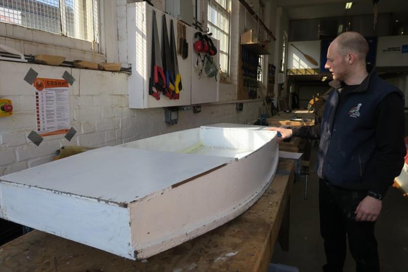 A finished Mouse Boat. The seams are filled with thickened epoxy and reinforcement tape is used along the lower hull joins - photo © Wessex Resins & Adhesives