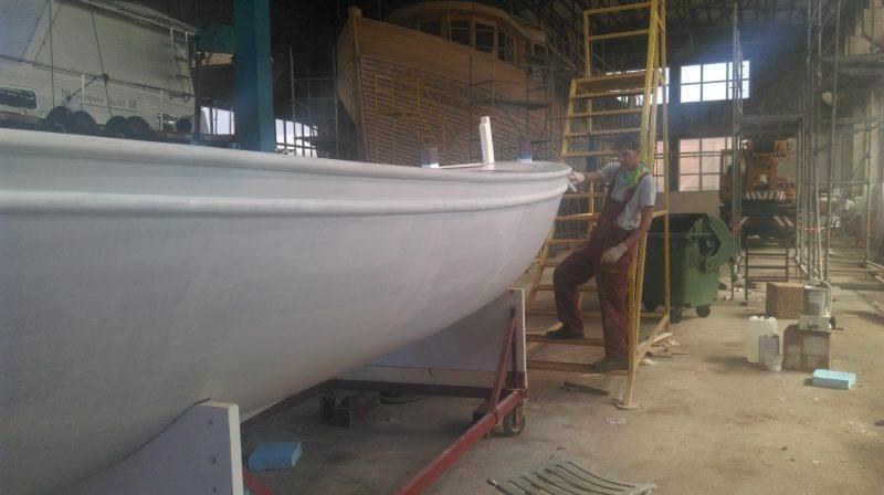 The hull is now painted with a two-pack polyurethane paint from International's Perfection range photo copyright Wessex Resins & Adhesives taken at  and featuring the  class