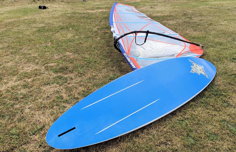 Old school windsurfing kit, but still a lot of fun! photo copyright Mark Jardine taken at  and featuring the Windsurfing class